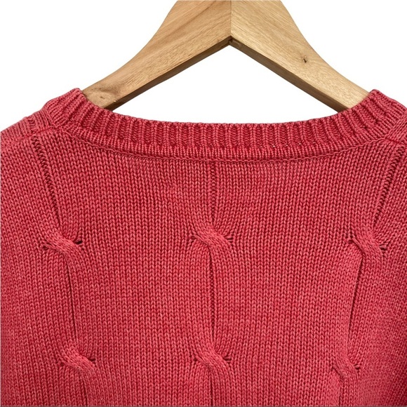Talbots Mens Pima Cotton Crewneck Sweater Size Large Coral Orange - Picture 5 of 16